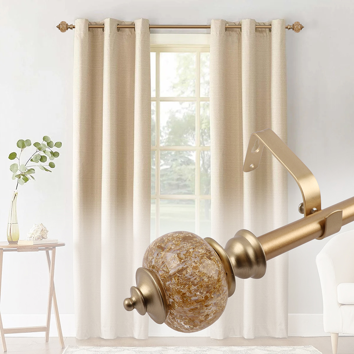 Aluminium Crystal Brass Luxury Custom Curtain Rod Bracket Iron Hook Wholesale Curtain Accessories for Bathroom Use Home