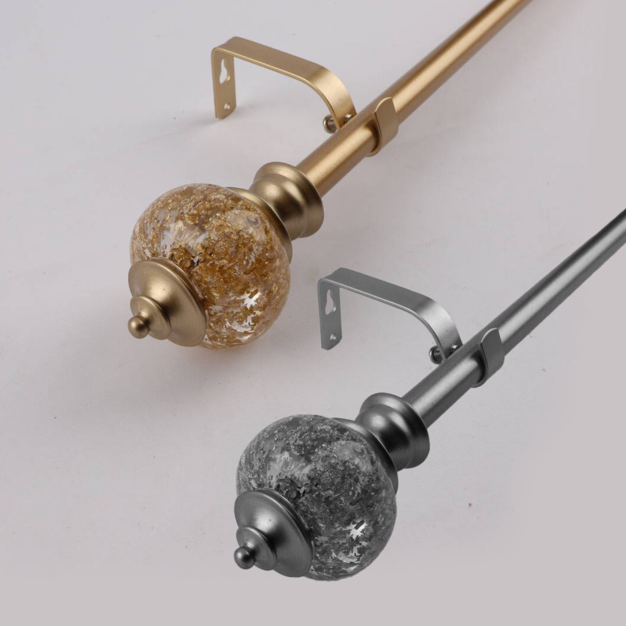 Aluminium Crystal Brass Luxury Custom Curtain Rod Bracket Iron Hook Wholesale Curtain Accessories for Bathroom Use Home