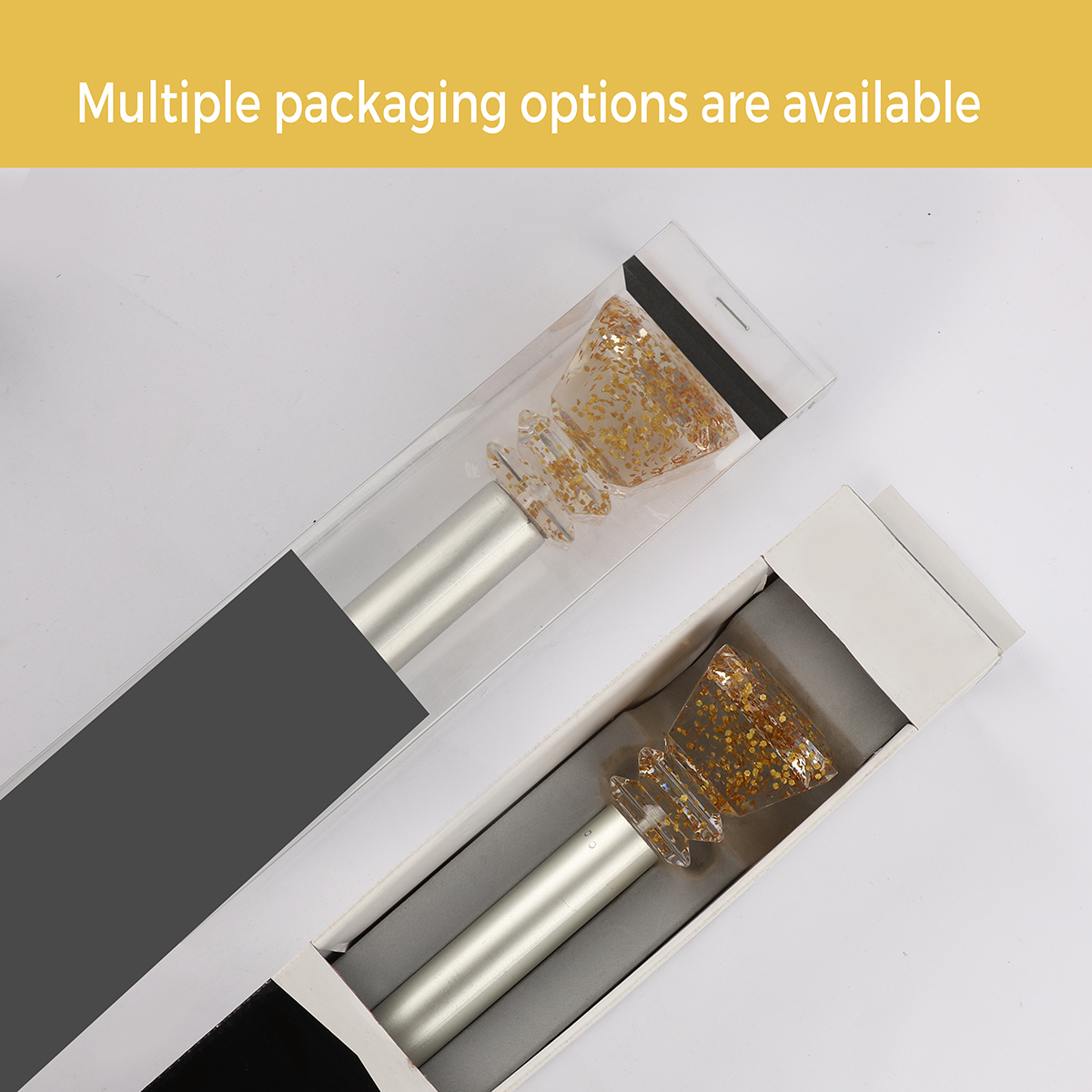 Extendable Curtain Rod Pole Set Curtains Rod Window Decorative Drapery Rod with Translucent Diamond Finial Luxury Gold