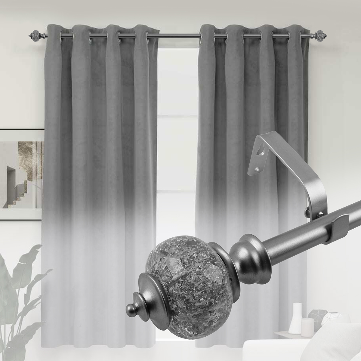 Competitive Price Modern Curtain Rod Set Eco-friendly Customized Length Contracted Curtain Poles Tracks Accessories