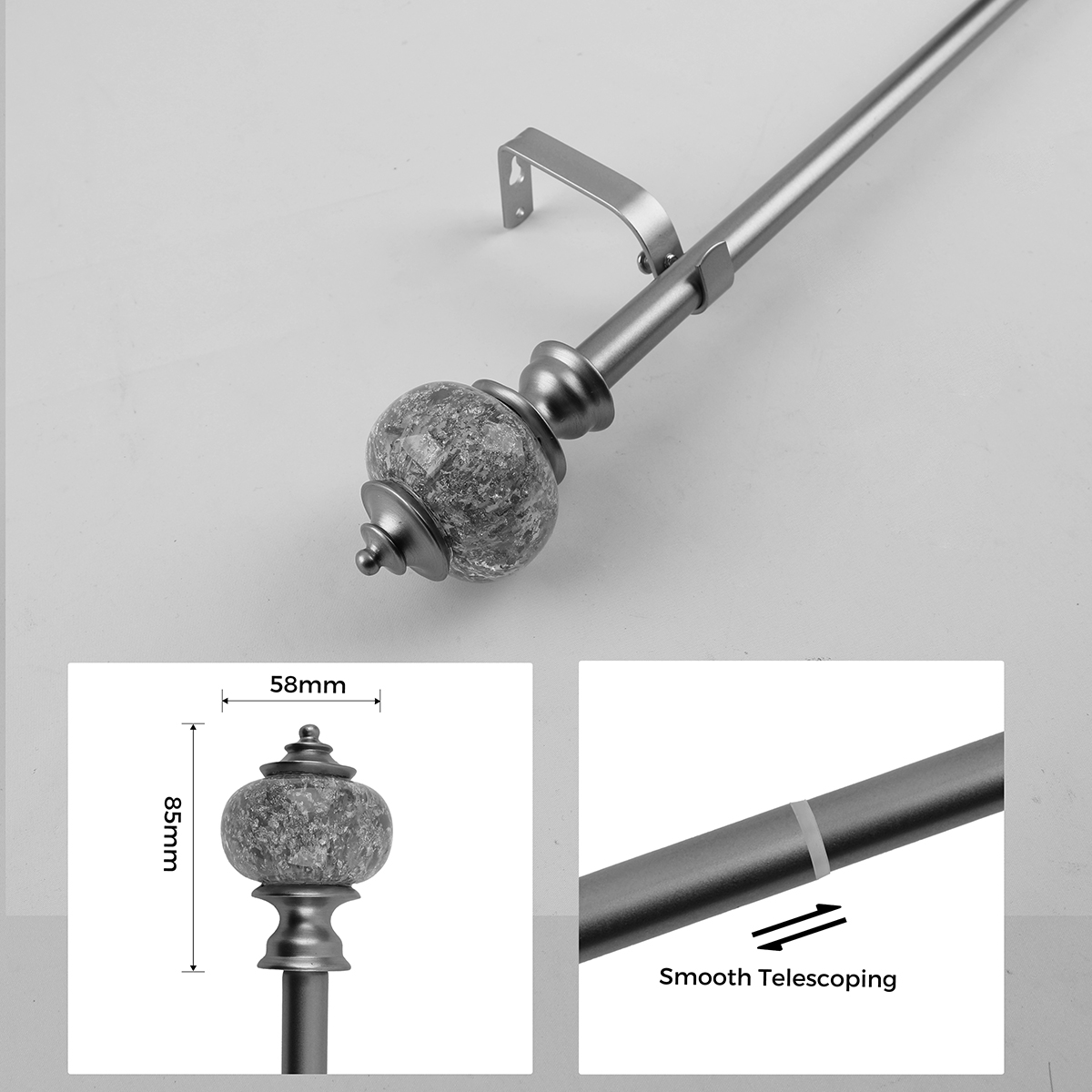 Competitive Price Modern Curtain Rod Set Eco-friendly Customized Length Contracted Curtain Poles Tracks Accessories