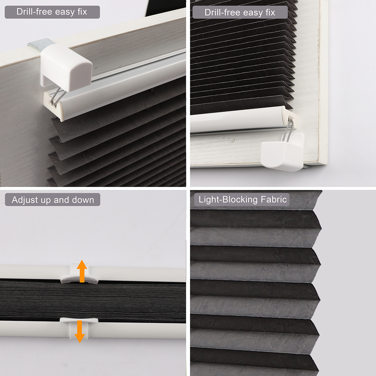 Latest Design Cordless Plisse Top Down Window Shades/pleated Shades Roller Blind Blackout Roller Shades Pleated Blinds