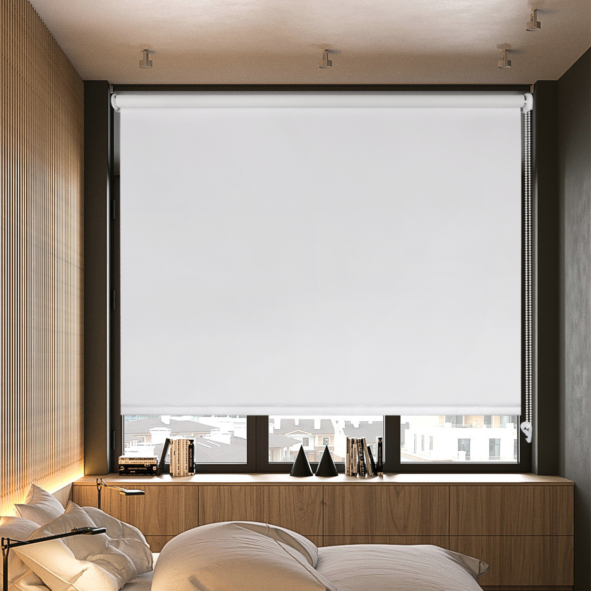 Customizable Polyester Durable Blinds Kitchen and Bathroom Roller Shades Horizontal Pattern Blinds