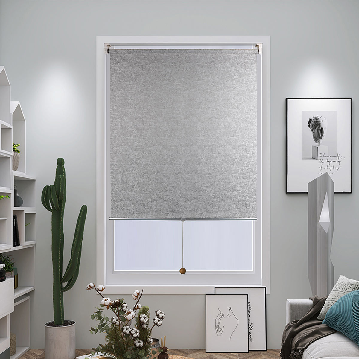 Factory Custom Modern Built-In Cordless Window Blinds Blackout High Quality Roller Shades for Window