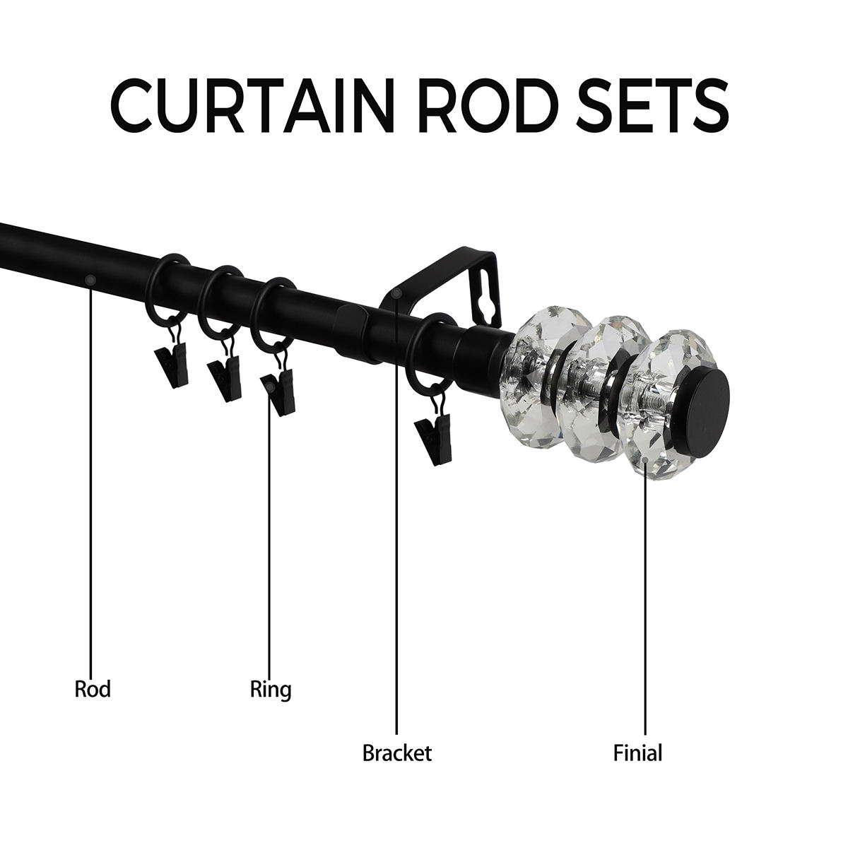 High Quality Eco-friendly Modern Style Aluminum Alloy Window Curtain Rod Accessories Customized Designs FAST Installation