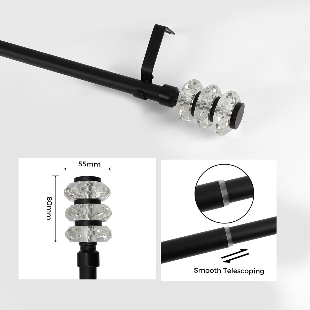 High Quality Eco-friendly Modern Style Aluminum Alloy Window Curtain Rod Accessories Customized Designs FAST Installation