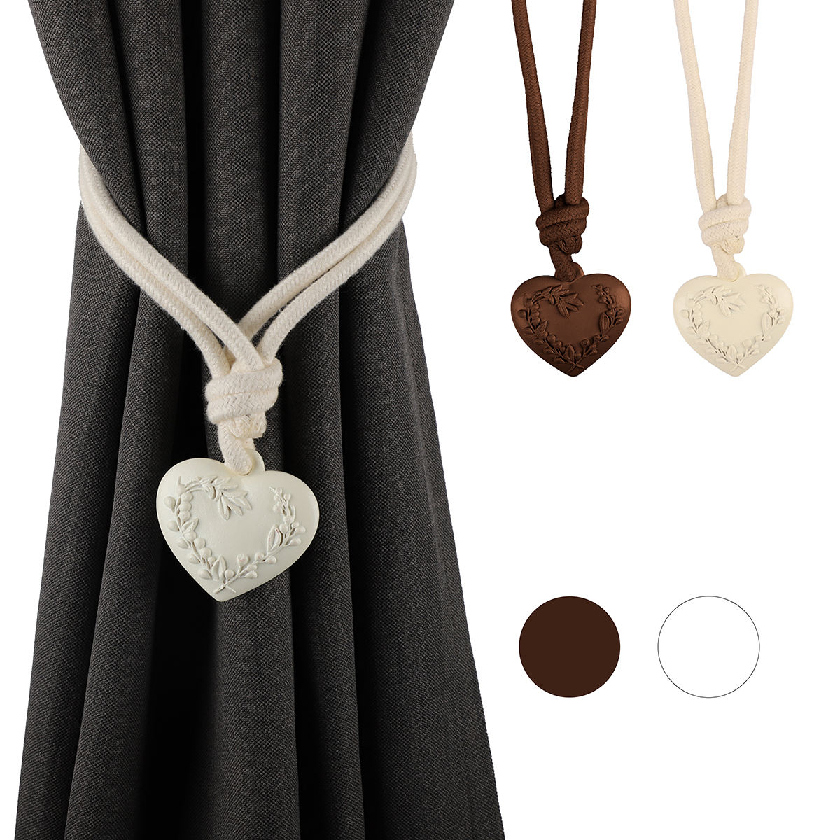 Modern Heart-Shape Resin Window Curtain Tiebacks Hook New Look Bedroom Decor Accessories Home Curtain Poles Tracks Accessories