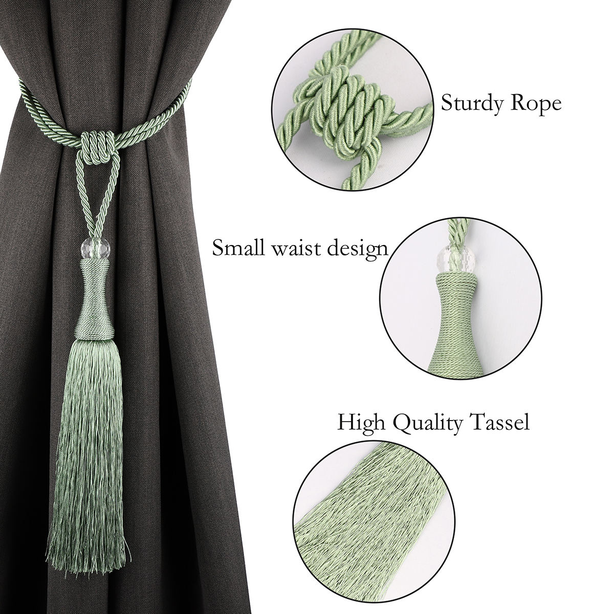 Luxury Handmade Rope Window Curtain Tassel Tiebacks Modern Design Home Decorative Fancy Curtain Tassels for Curtains
