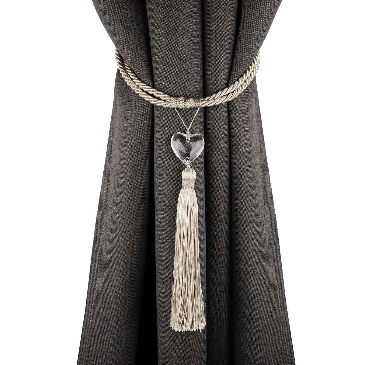 Modern Crystal for Love Curtain Tiebacks for Home Decor Wholesale Factory Sale Tassel Curtain Tieback for Living Pole