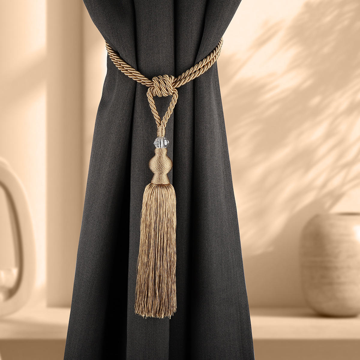 Luxury Modern Decorative Window Curtain Rod Fittings High Quality Curtain Cord Tiebacks Accessories for Curtain Poles & Tracks