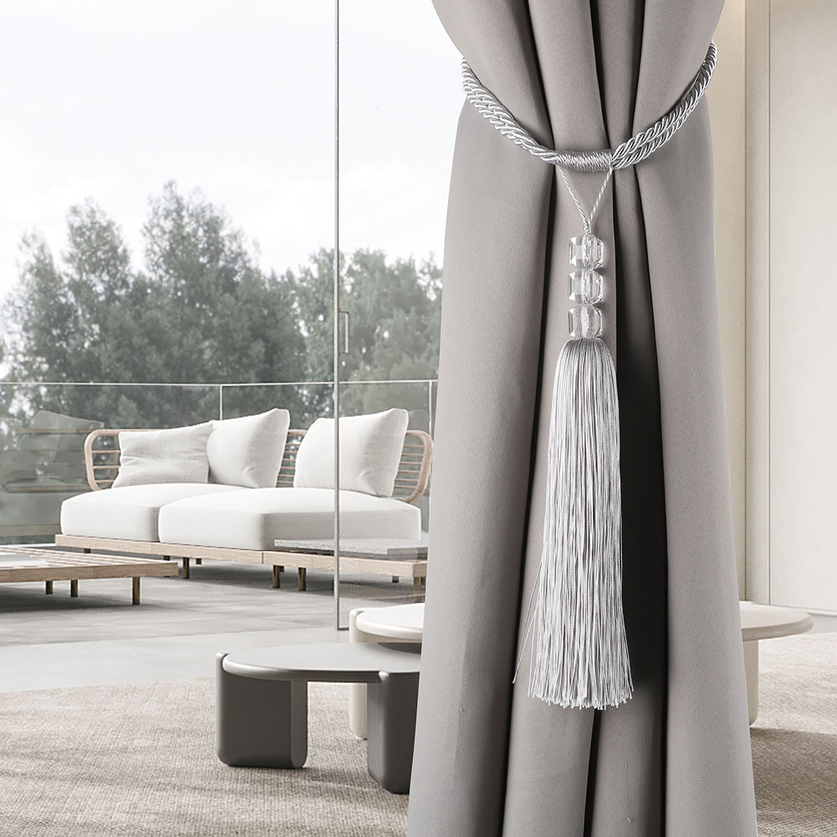 Modern Luxury High Quality Simple Crystal Shining Curtain Tieback Tassel Quality Decorative Accessory for Home Decor Price