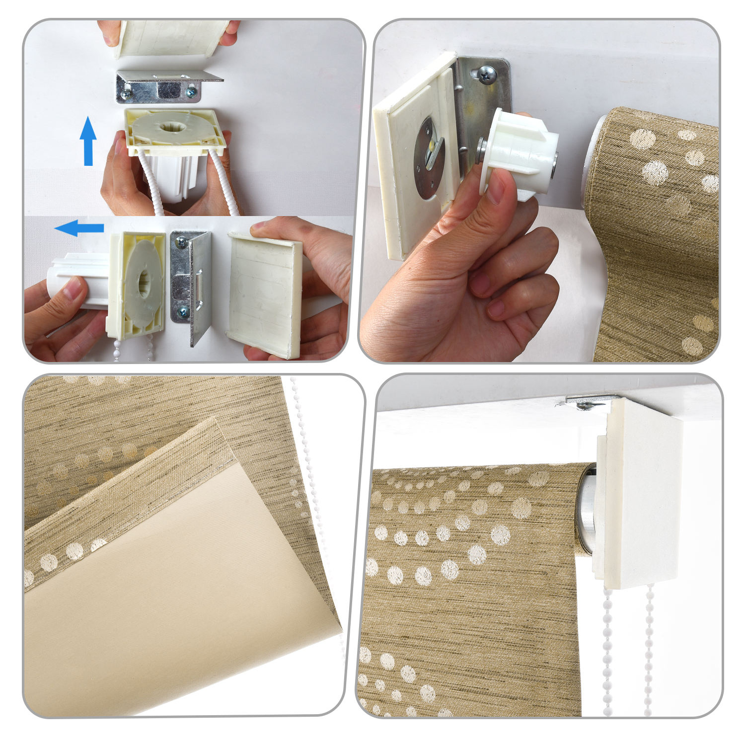 Factory Price Good Quality Modern Built-In Horizontal Pattern Blackout Roller Blind with Fabric for Window