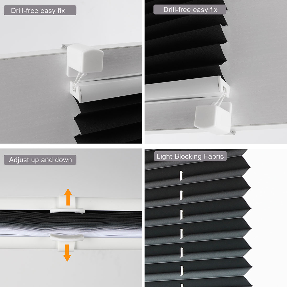 Latest Design Cordless Plisse Top Down Window Shades/pleated Shades Roller Blind Blackout Roller Shades Pleated Blinds