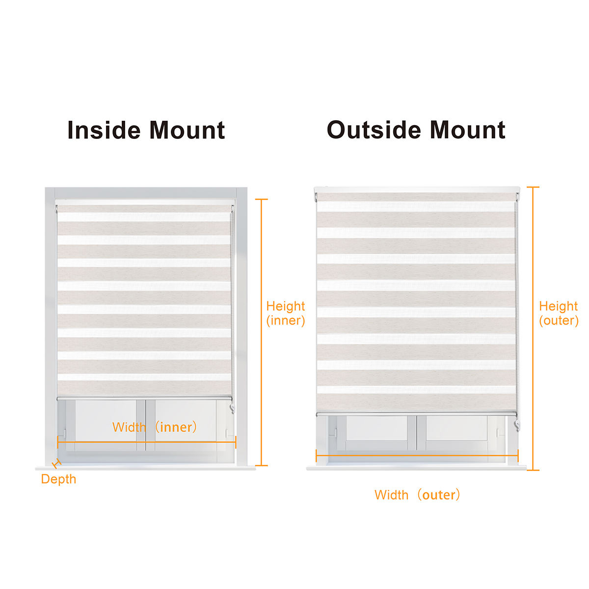 Custom-made Quality American Fabric Plain Horizontal Window Blinds Blackout Home Day Night Double Layer Roller Blinds Zebra