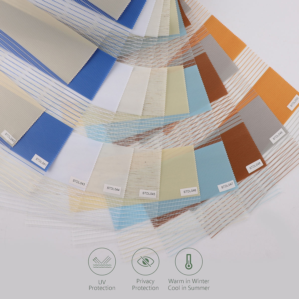 Custom-made Quality American Fabric Plain Horizontal Window Blinds Blackout Home Day Night Double Layer Roller Blinds Zebra