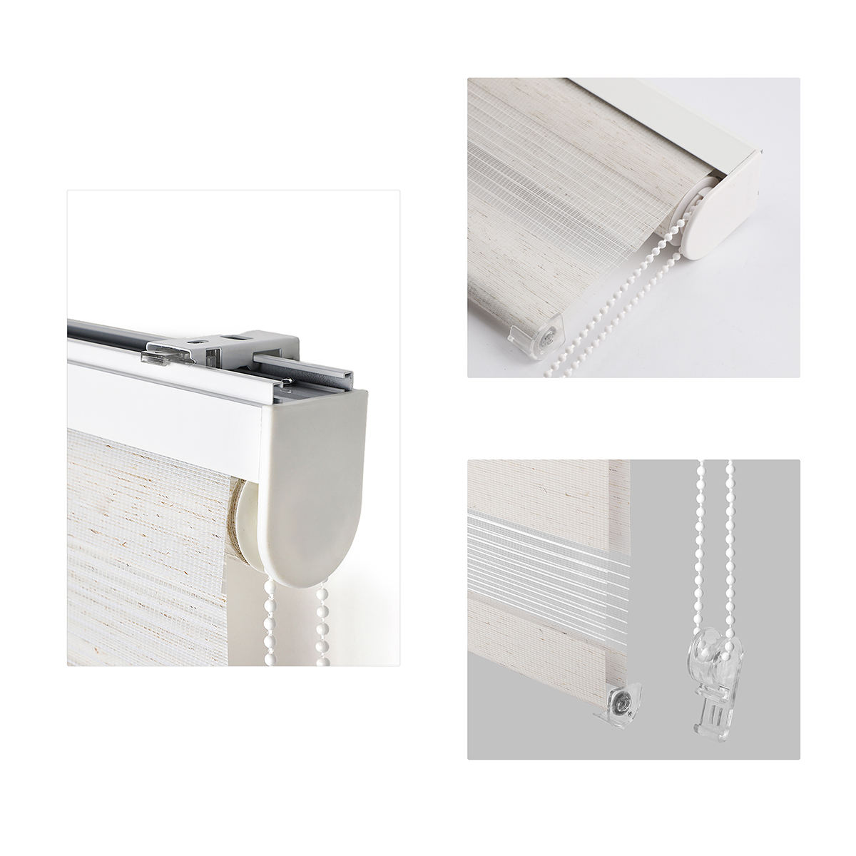 Custom-made Quality American Fabric Plain Horizontal Window Blinds Blackout Home Day Night Double Layer Roller Blinds Zebra