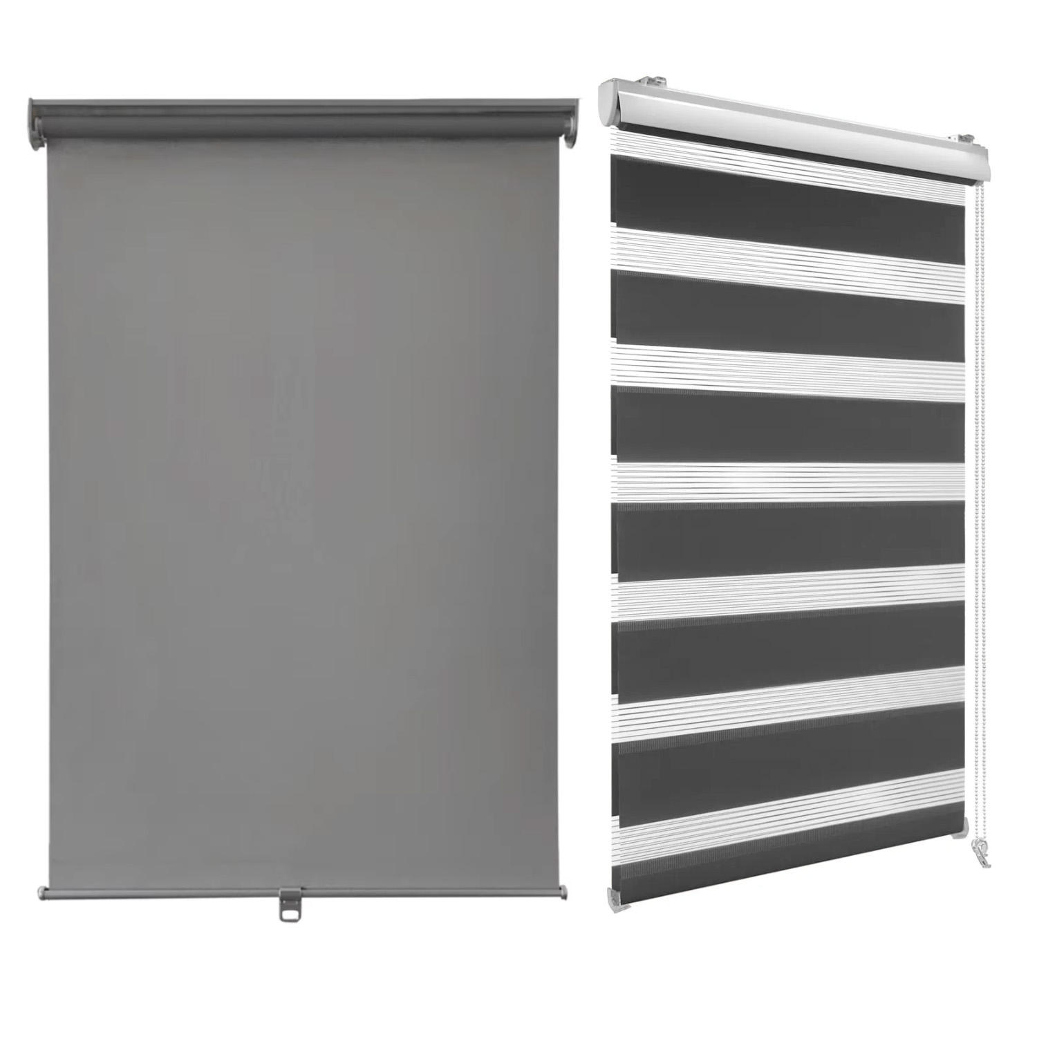 Custom Printed Zebra Roller Blinds Easy Built-In Installation Day and Night Shutter for French Windows for Bedroom