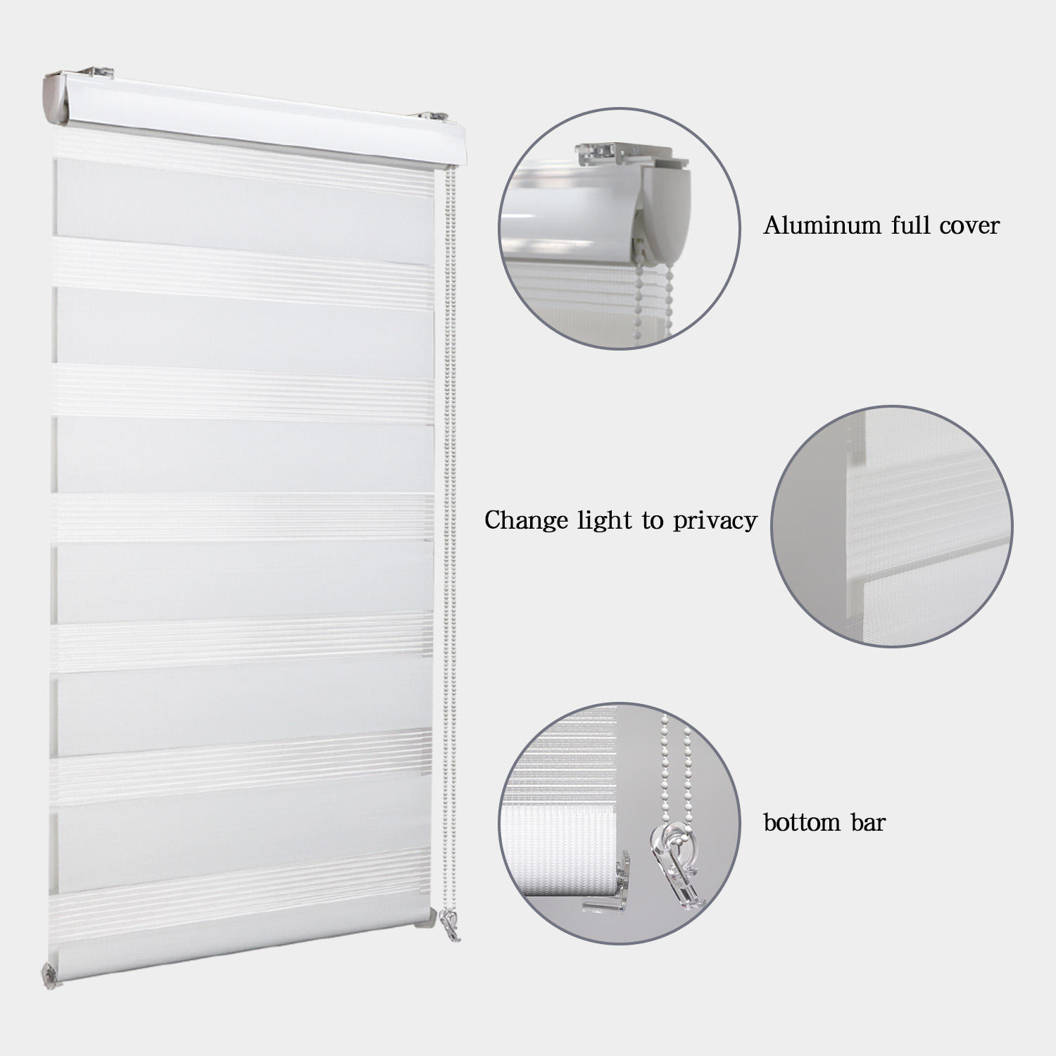 High Quality Black Rainbow Zebra Roller Blinds Day Night Customizable Window Cover for Modern Home Decor Built-in Installation