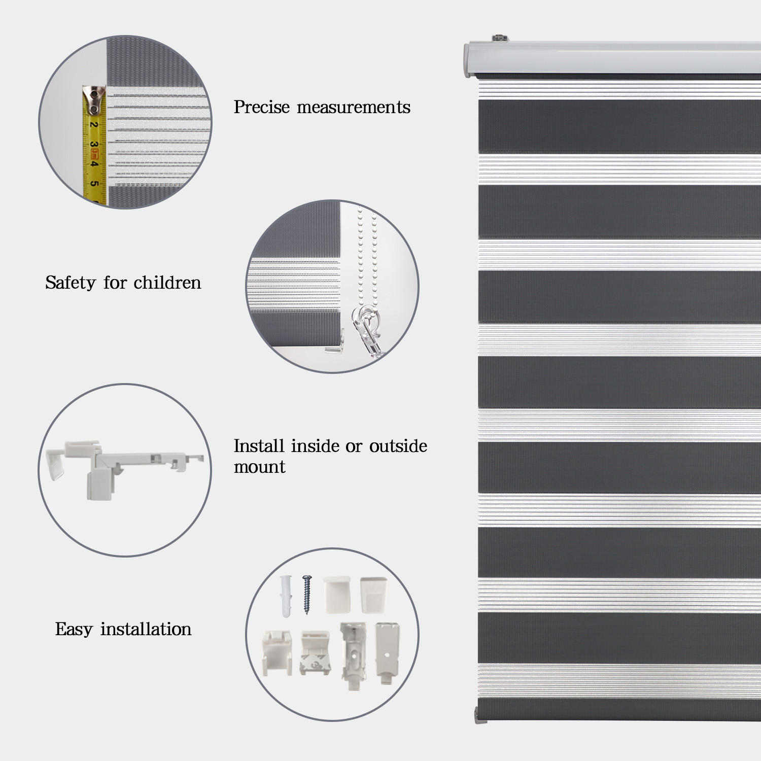 Window Roller Shade Manufacture Day & Night Double Layer Roller Blind for Window