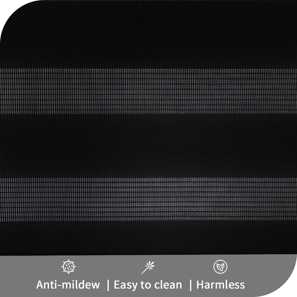 Double-Layer Smart Zebra Shades Day and Night Window Blinds with Manual or Electric Motor Blackout Polyester Roller Blinds