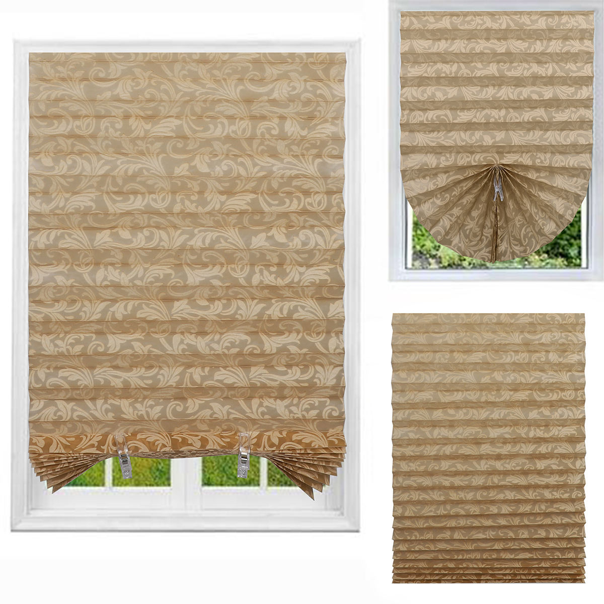 Plisse Blinds Curtain Pleated Curtain Cloth Pleated Shade Fabric Pleated Blinds Sunshade Curtains for Window