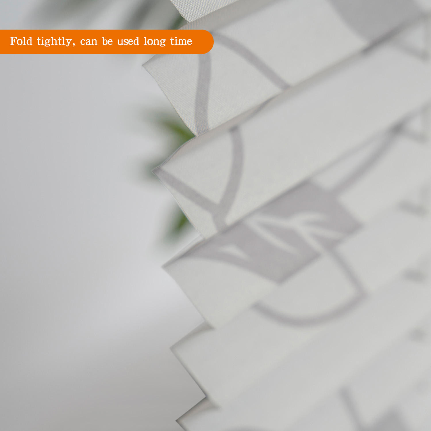 Wholesale Modern Horizontal Cordless Polyester Pleated Fabric Blinds with Translucent Printed Pattern French Window Coverage