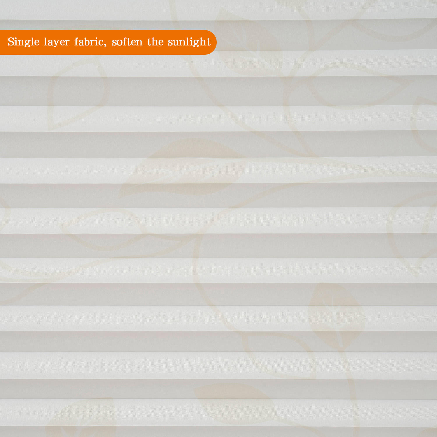 High Quality Yellow Flower Pleated Blinds Horizontal Pattern Tight Window Covering Made by Manufacturer