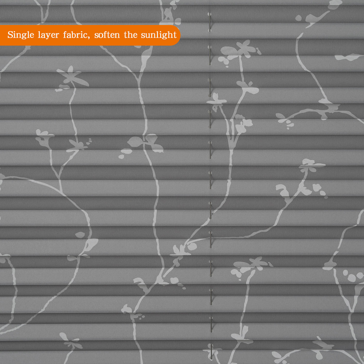 Wholesale Grey Plisse Single Layer Pleated Blinds Day&Night Sunshade with Horizontal Pattern Cheap Price Windows Shades Shutters