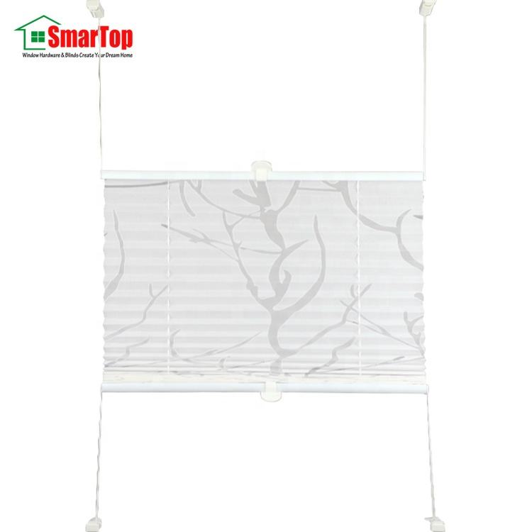 High Quality Translucent Curved Pattern Polyester Plisse Blinds Modern Pleated Window Shades Hot Sale Wholesale Pleated Blind