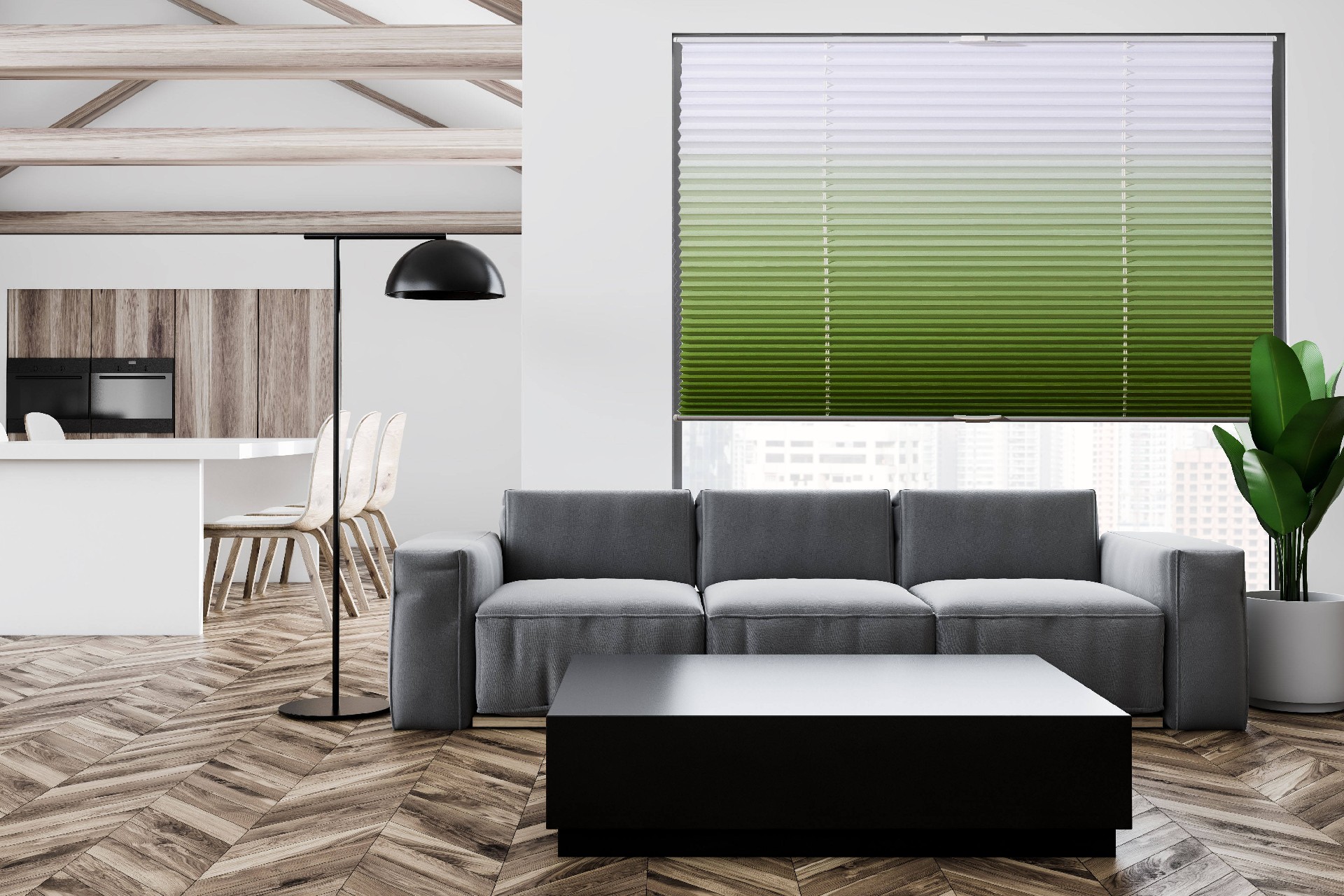 China Factory Custom Gradient Color Window Curtain Blinds Modern Style Blackout Roller Shades Pleated Roller Blinds Made Fabric