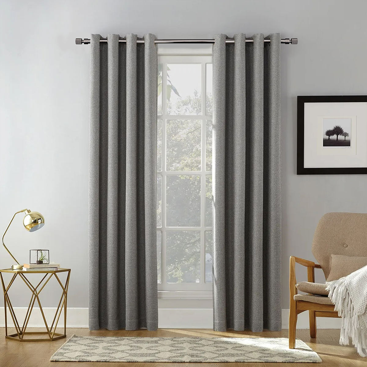 Modern Design Multiple Styles Metal Decorative Curtain Rod Sets Poles Window Accessories for Living Room Art Deco Style