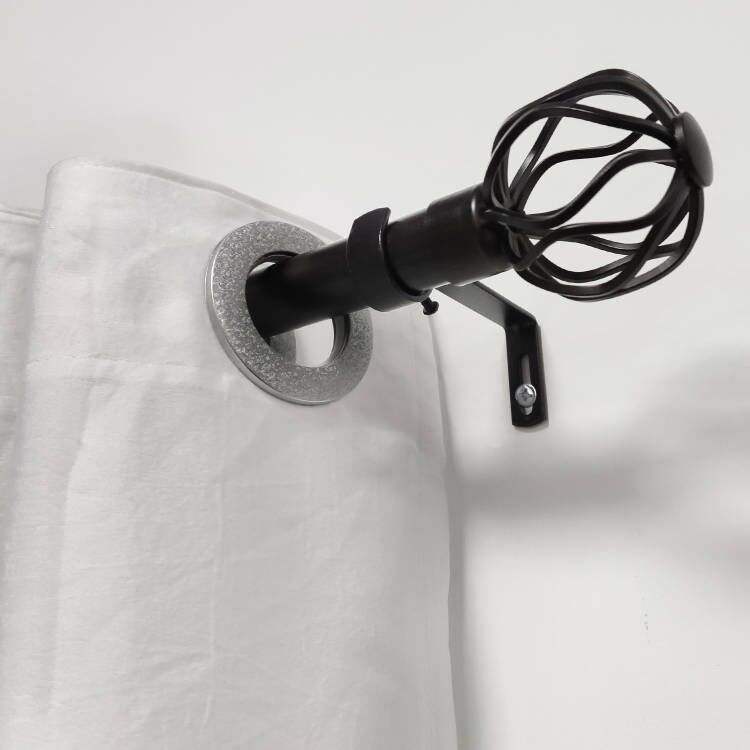 Modern Style Ball Shaped Aluminum Alloy Curtain Rod Set SS Finials Brackets Customizable Length Includes Accessories Interior