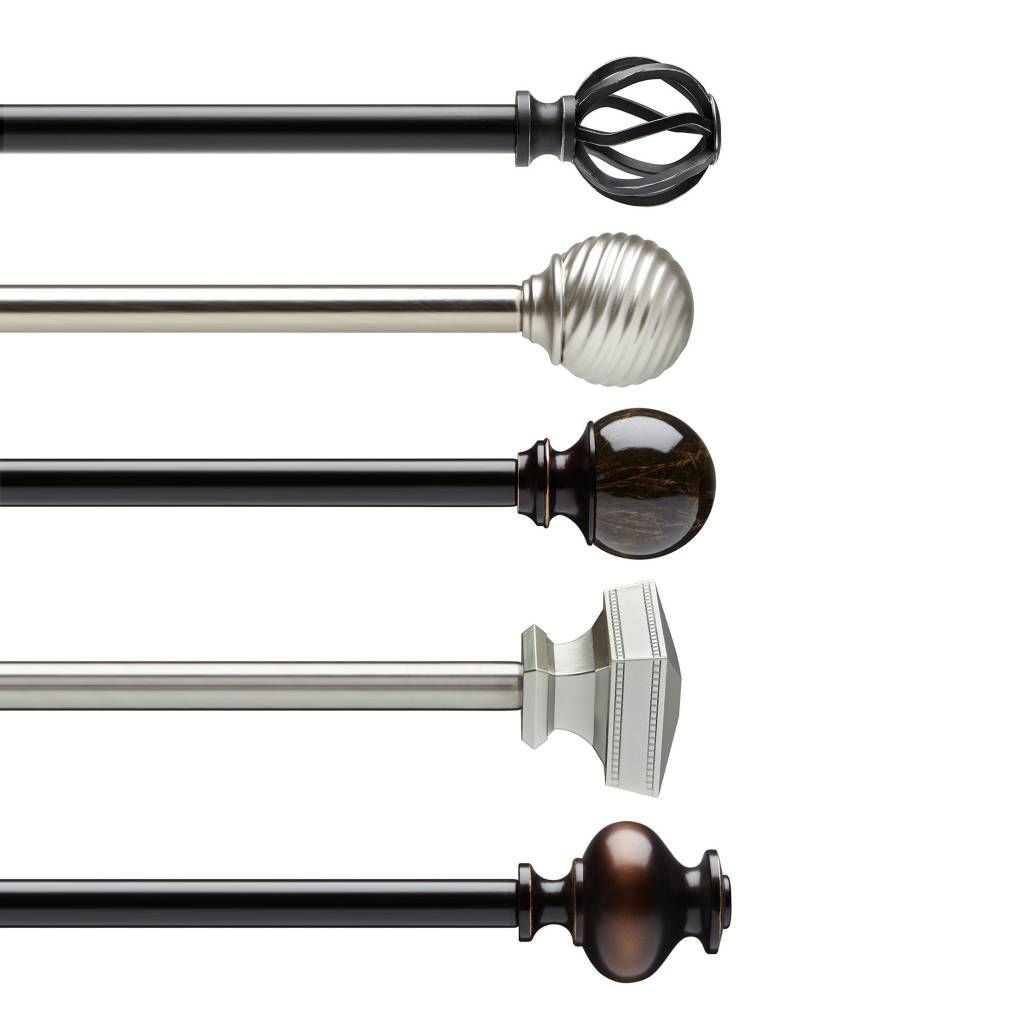 Hot Sale 25mm Metal Window Curtain Rod Finial Modern Styles Decorated Hardware for Window Curtains