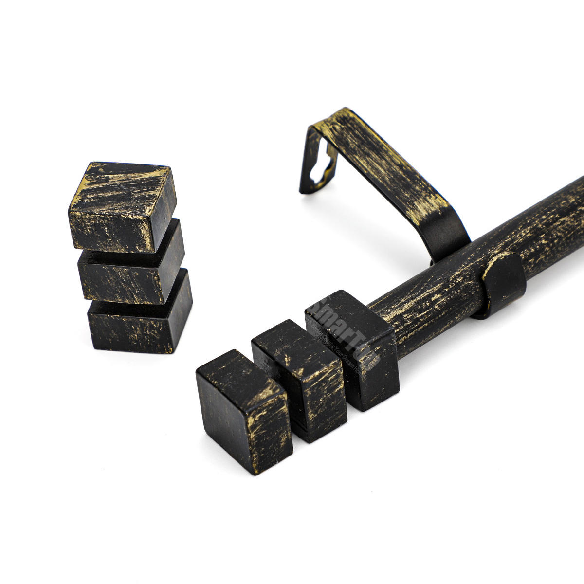 Eco-friendly Single Window Iron Curtain Rod Adjustable Extendable Aluminum Alloy Twisting Metal Curtains Tracks Accessories