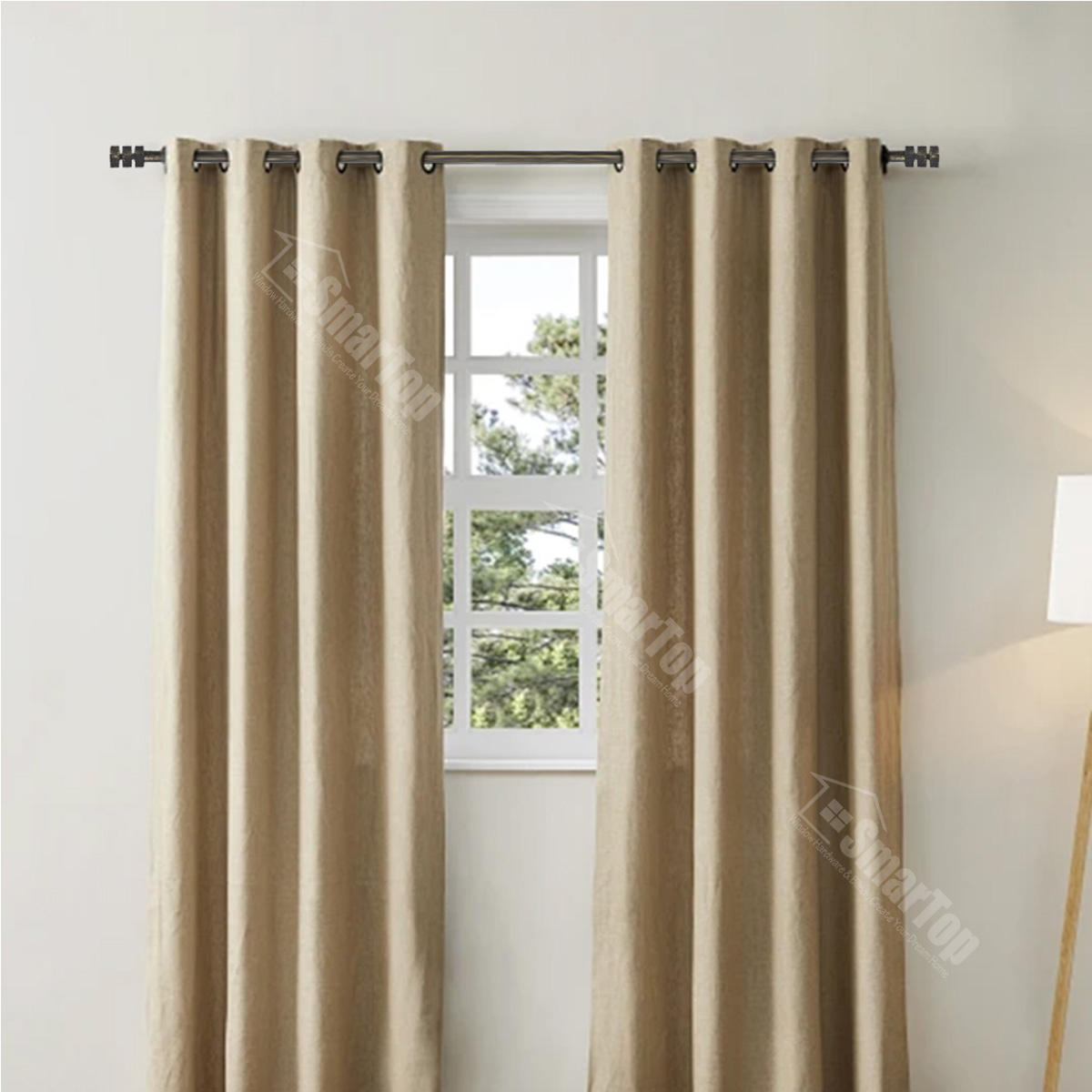 Eco-friendly Single Window Iron Curtain Rod Adjustable Extendable Aluminum Alloy Twisting Metal Curtains Tracks Accessories