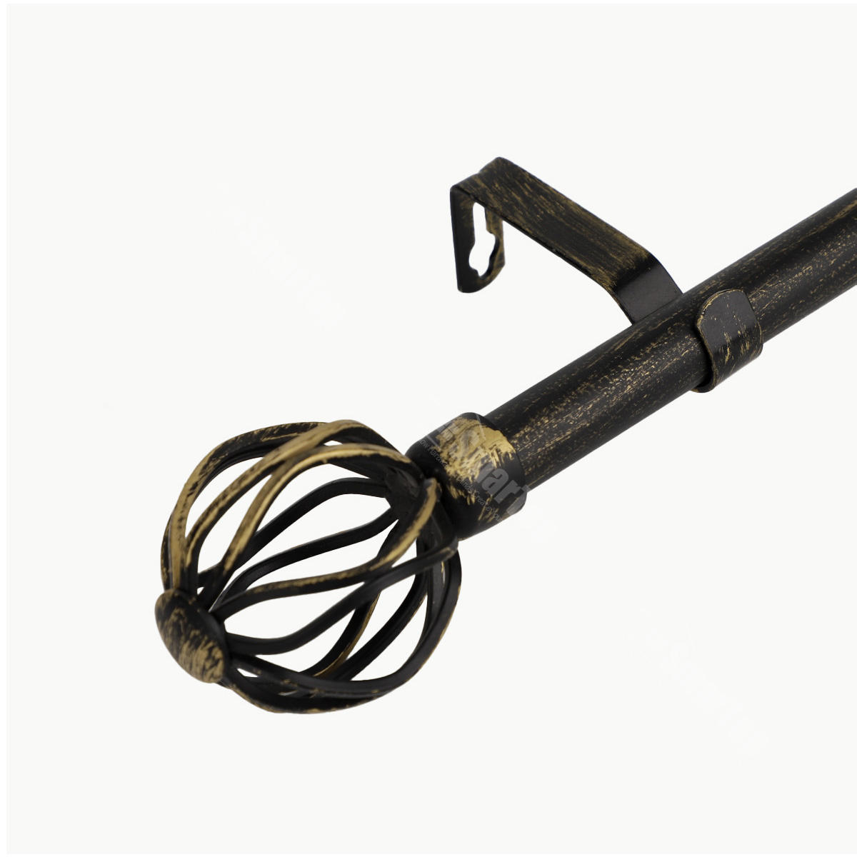 High Quality Living Patio Iron Curtain Rod Finials Hollow Geometry Metal Decorative Pole Traditional Factory Direct Accessories