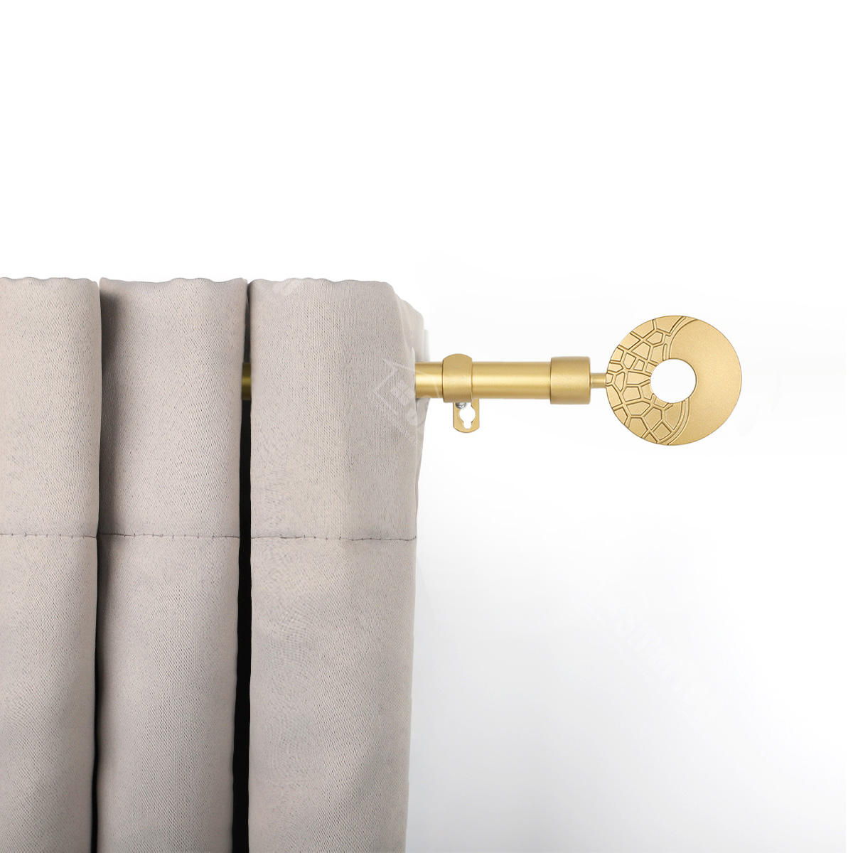 Wholesale Extendable Adjustable Single Window Curtain Rod Poles Gold Black Iron Modern Design Style for Windows Baptism Occasion