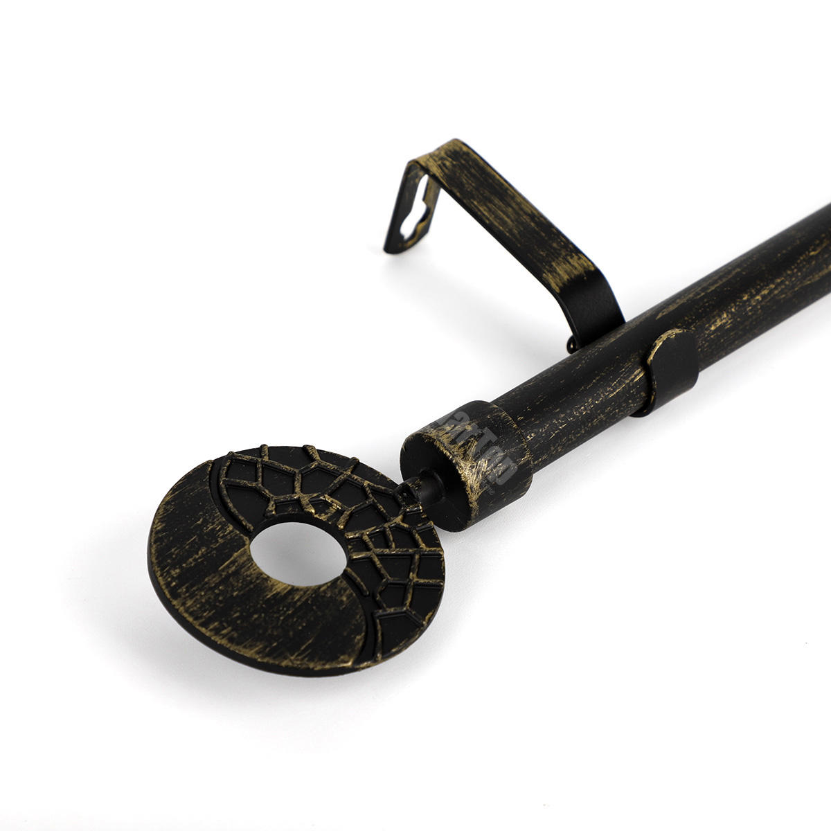 Wholesale Extendable Adjustable Single Window Curtain Rod Poles Gold Black Iron Modern Design Style for Windows Baptism Occasion