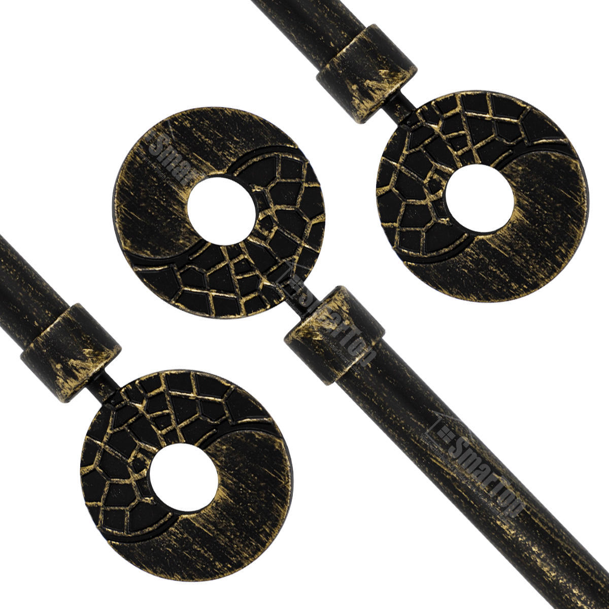 Wholesale Extendable Adjustable Single Window Curtain Rod Poles Gold Black Iron Modern Design Style for Windows Baptism Occasion