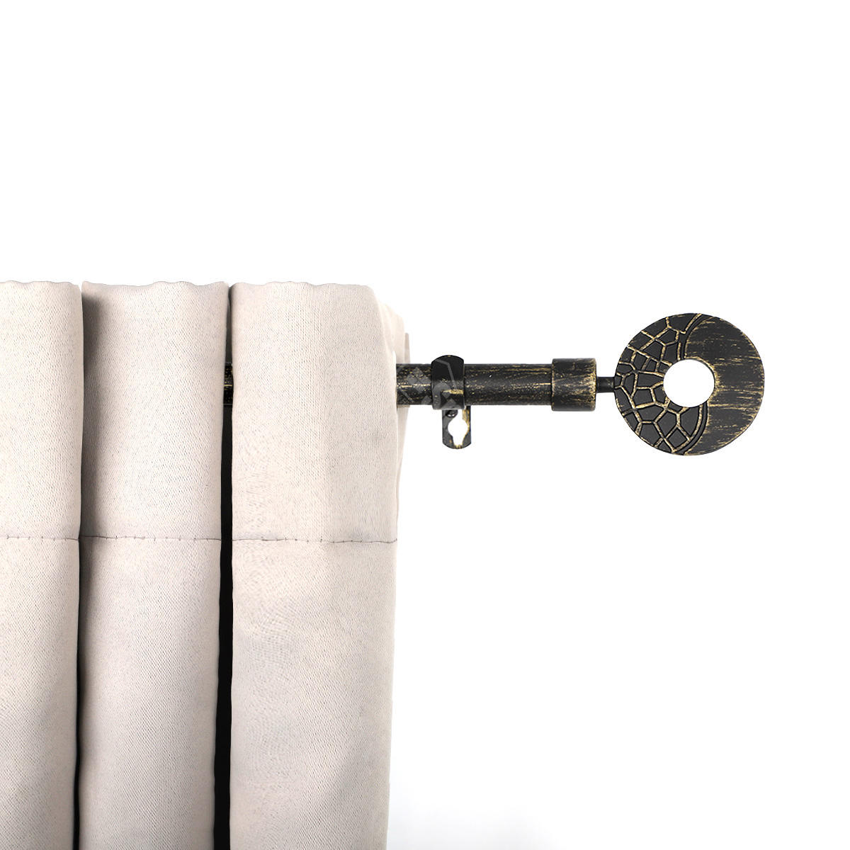 Wholesale Extendable Adjustable Single Window Curtain Rod Poles Gold Black Iron Modern Design Style for Windows Baptism Occasion