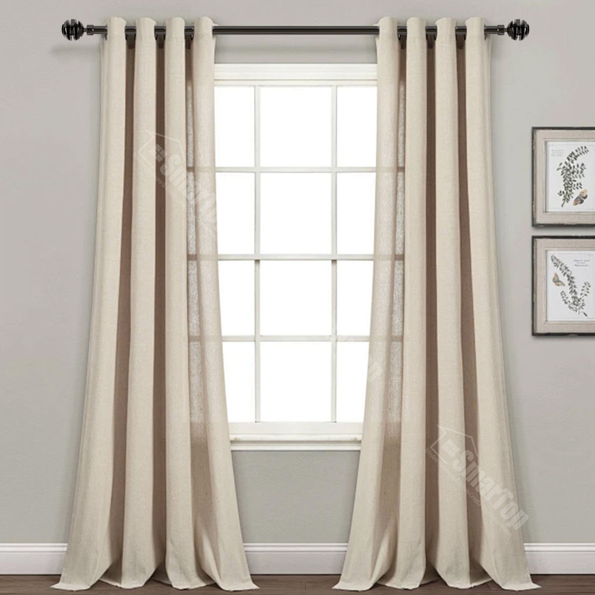 Manufacture Gold Black Adjustable Iron Curtain Rod for Single Window Extendable Metal with Twisting Finials for Baptism Curtains