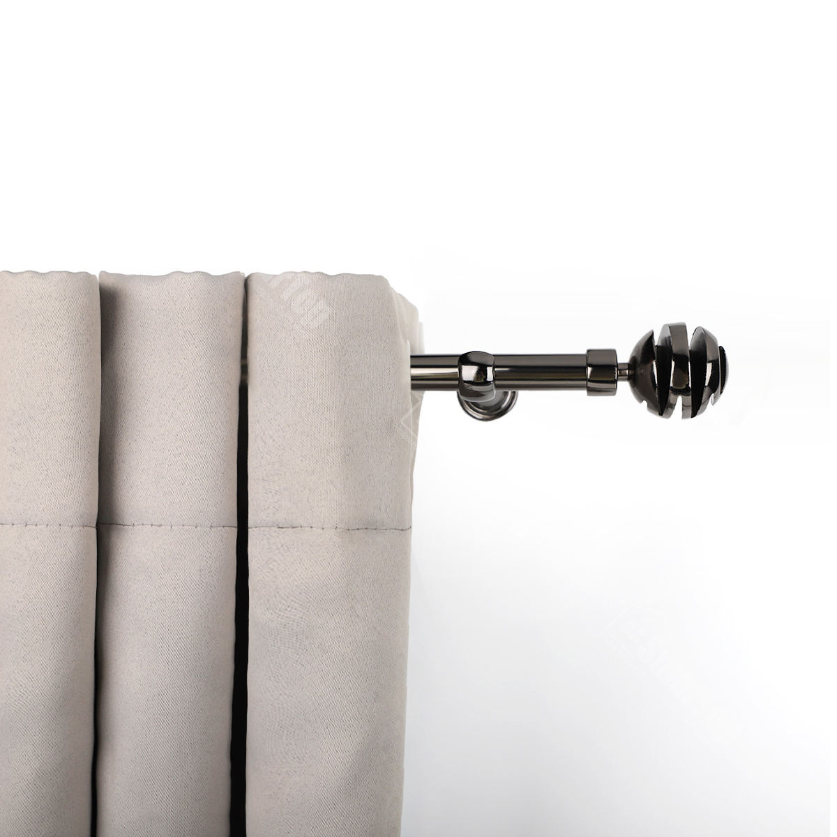 Manufacture Gold Black Adjustable Iron Curtain Rod for Single Window Extendable Metal with Twisting Finials for Baptism Curtains