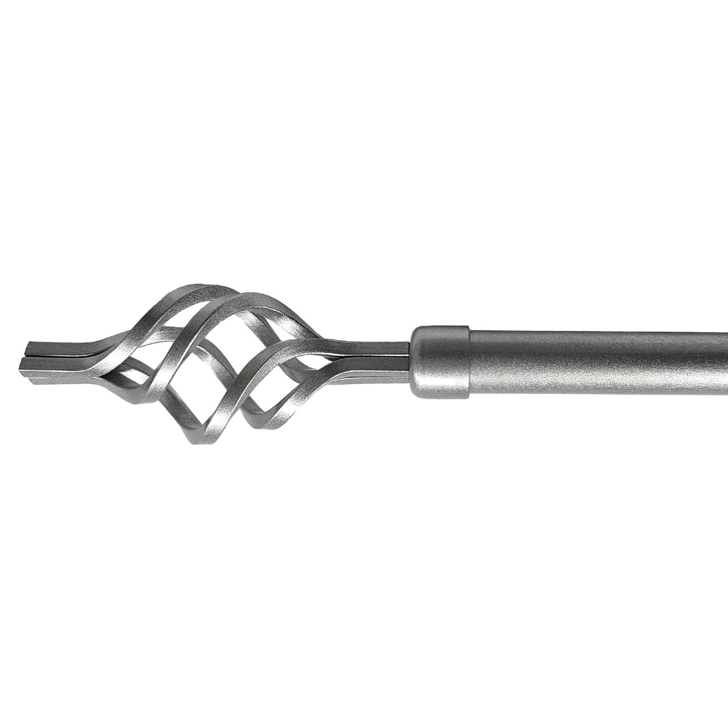 Modern Single Window Rod Curtains Gold Black White Extendable Iron Curtain Rod with Twisting Finials Adjustable Design Style