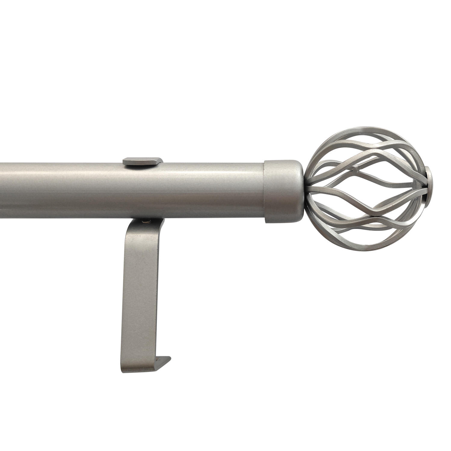 Modern Single Window Rod Curtains Gold Black White Extendable Iron Curtain Rod with Twisting Finials Adjustable Design Style