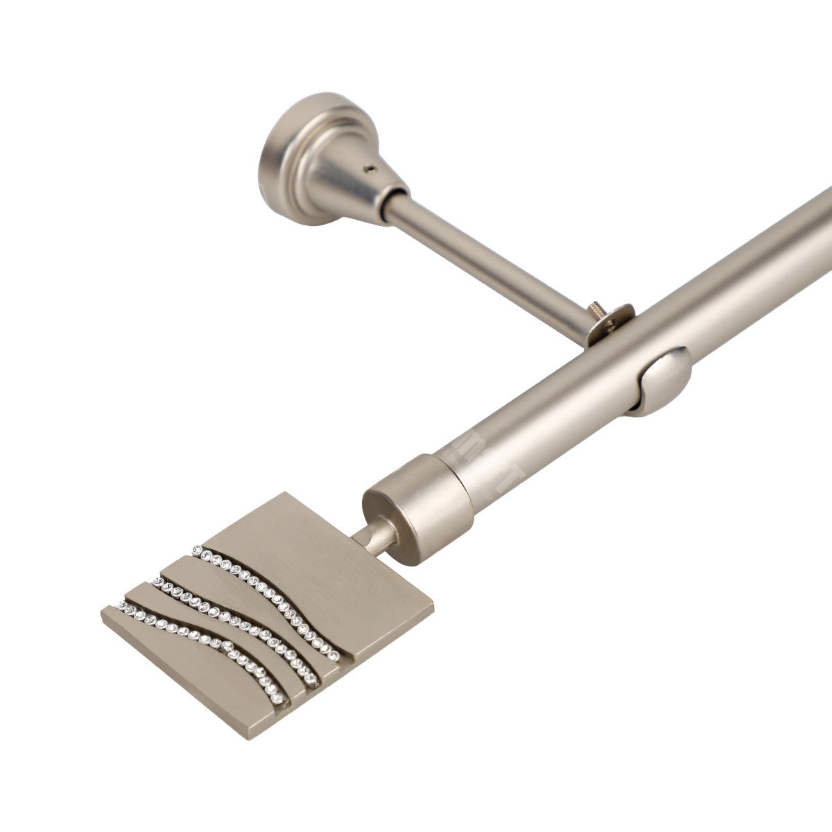 Modern Luxury Home Decor Elegant Metal Curtain Rod Sets Rhinestones Free Factory Samples Elegant Curtain Poles for Home Decor