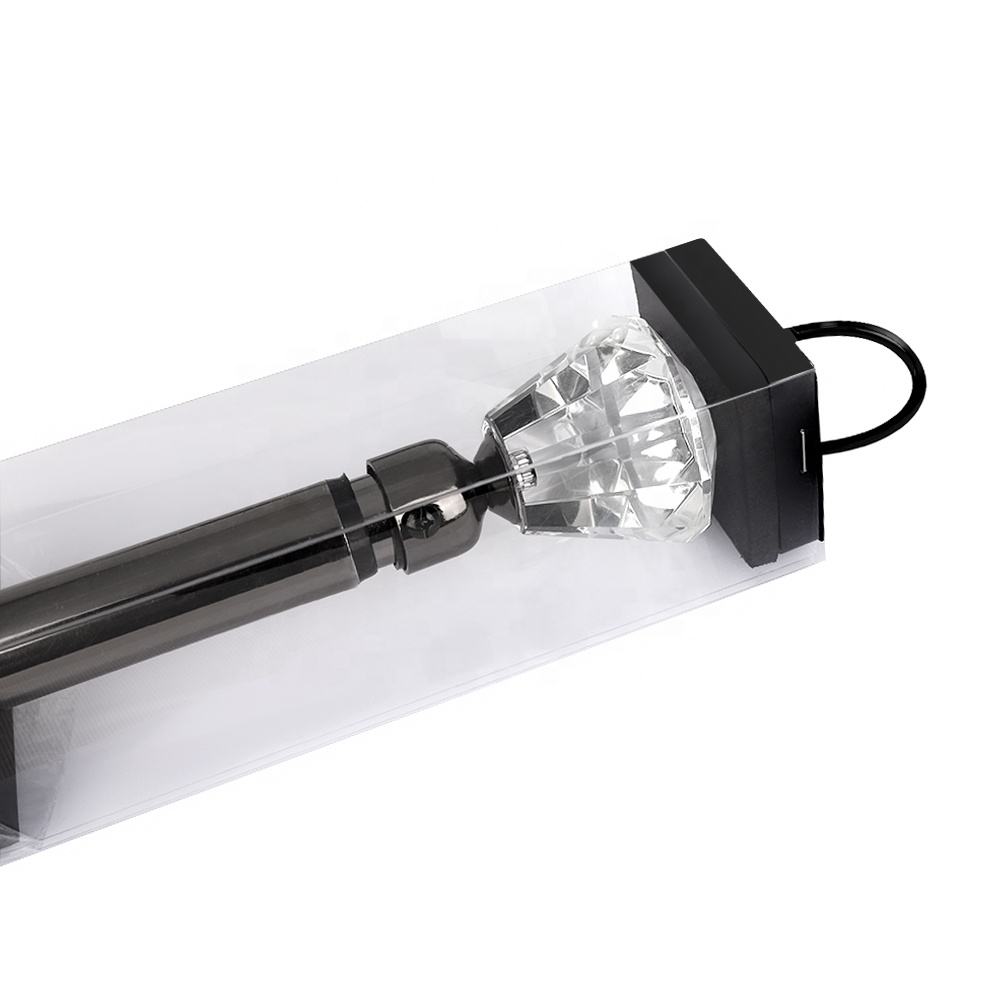 Modern Design Silver Painting Customized Crystal Curtain Rod Pole Set Factory-Designed Decorative Drapery Rod Carved Metal