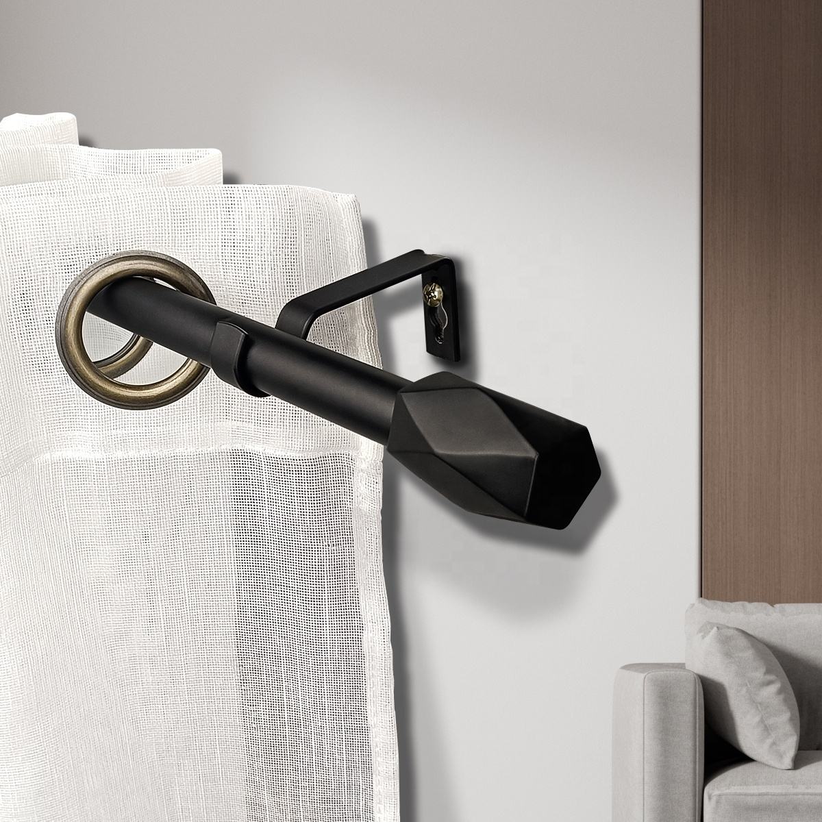 Best Selling Modern Design Carved Silver Painting Drapery Rod Set Customized Curtain Pole Made of Durable Metal Factory Direct