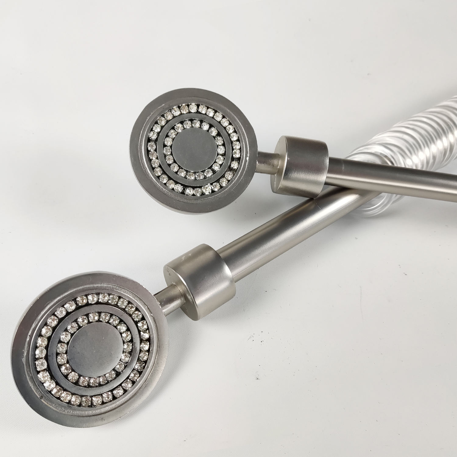 Modern Adjustable Extendable Metal Curtain Rod Set Customizable Window Treatments with Pole & Tracks for Home Decor