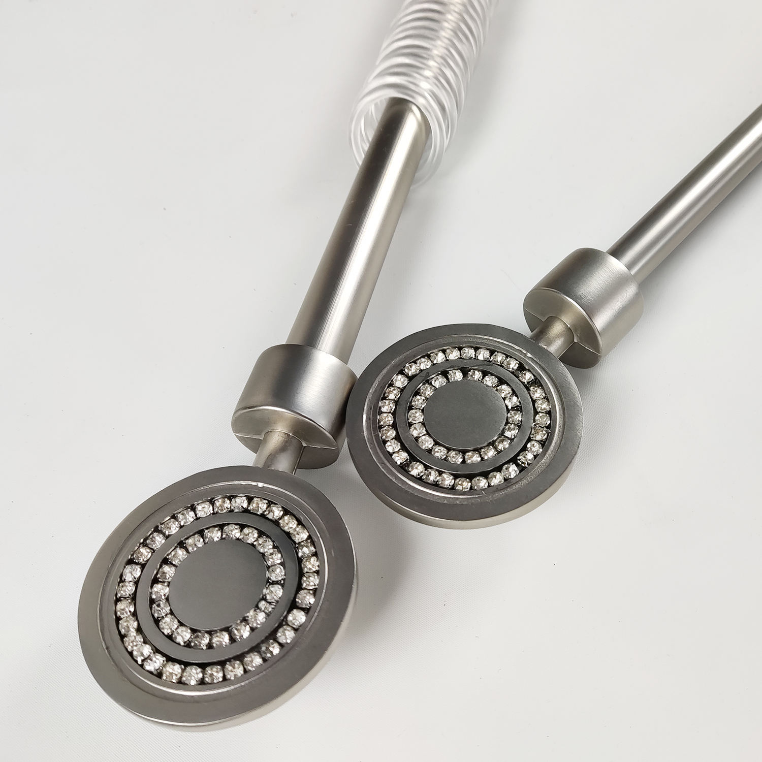 Modern Adjustable Extendable Metal Curtain Rod Set Customizable Window Treatments with Pole & Tracks for Home Decor