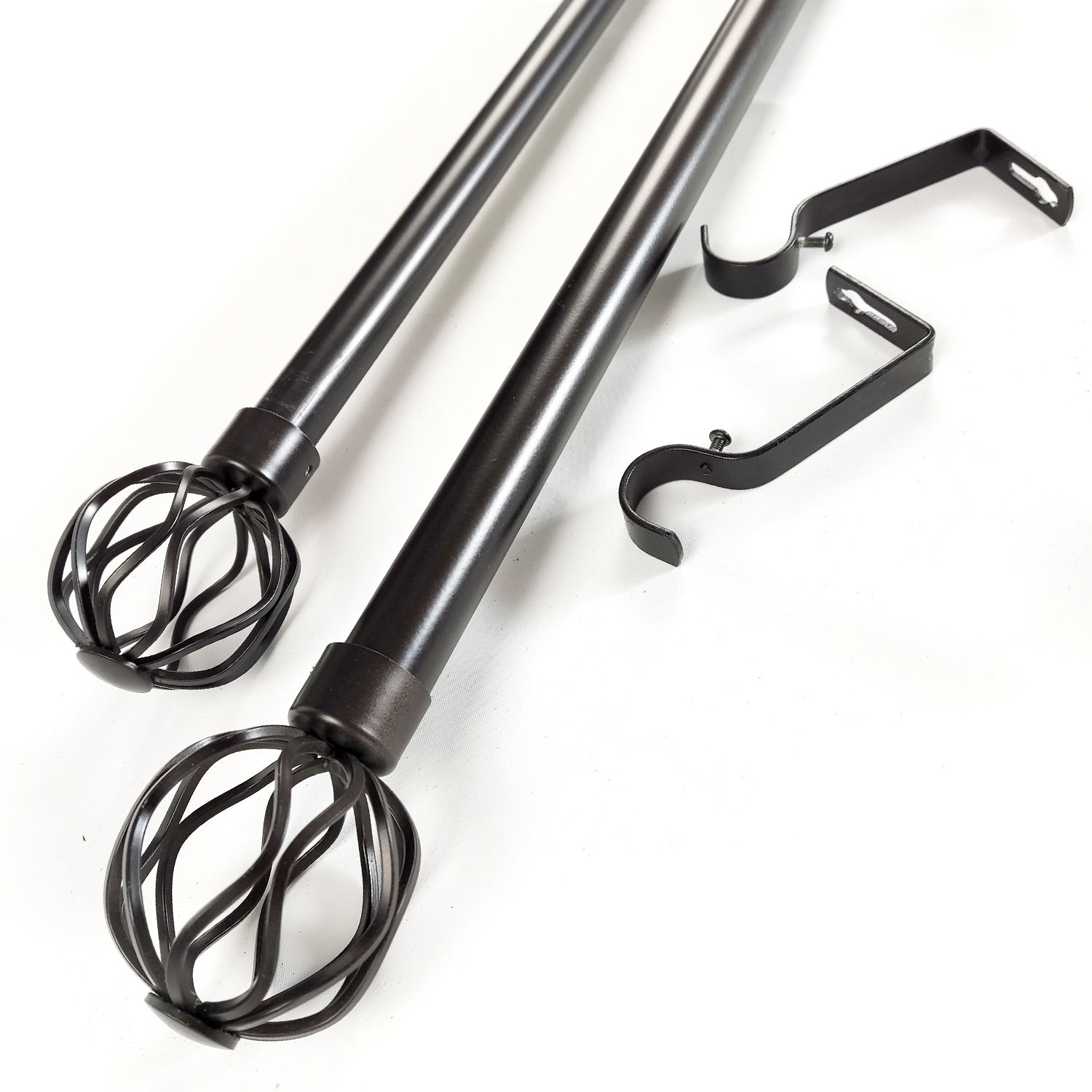 Modern Fashionable Single Extendable and Double Adjustable Metal Curtain Pole Set for Home Decorative Curtains